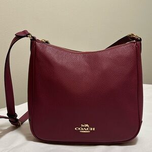 Coach Ellie File Bag – Purple Pebbled Leather – Crossbody / Shoulder Bag